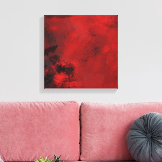 Modern zwart-wit en rood Abstract - creatief en ar Canvas Afdruk (Insitu (Woonkamer))