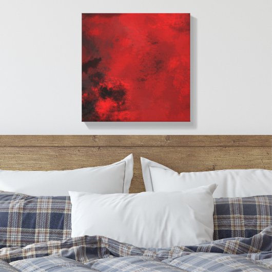 Modern zwart-wit en rood Abstract - creatief en ar Canvas Afdruk (Insitu (Slaapkamer))