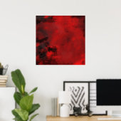 Modern zwart-wit en rood Abstract - creatief en ar Poster (Thuiskantoor)