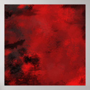 Modern zwart-wit en rood Abstract - creatief en ar Poster
