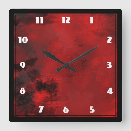 Modern zwart-wit en rood Abstract - creatief en ar Vierkante Klok (Voorkant)
