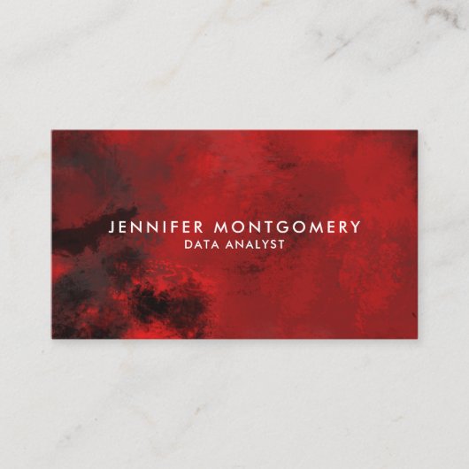 Modern zwart-wit en rood Abstract - creatief en ar Visitekaartje (Voorkant)