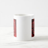 Modern zwart-wit en rood Abstract monogram Koffiemok (Center)