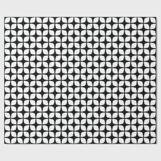 Modern zwart-wit en wit omhullpapier cadeaupapier (Vlak)