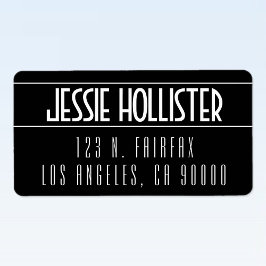 Modern zwart-wit etiket