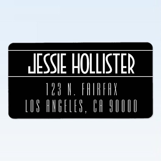 Modern zwart-wit etiket