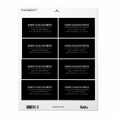 Modern zwart & wit etiket (Full Sheet)