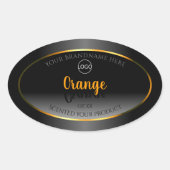 Modern zwart-wit etiket Oranje Lijst Logo (Voorkant)