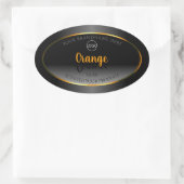 Modern zwart-wit etiket Oranje Lijst Logo (Tas)