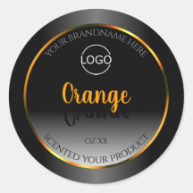 Modern zwart-wit etiket Oranje Lijst Logo