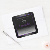 Modern zwart wit etiket Paars Lijst Logo (Envelop)
