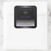 Modern zwart wit etiket Paars Lijst Logo (Tas)
