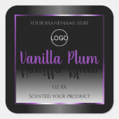 Modern zwart wit etiket Paars Lijst Logo (Voorkant)