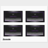 Modern zwart wit etiket Paars Lijst Logo (Vel)