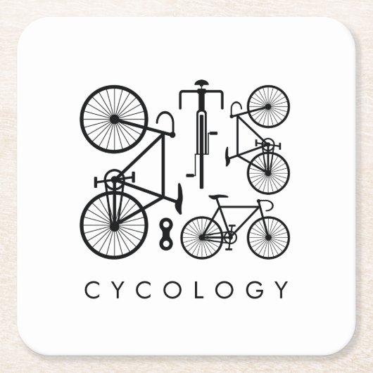 Modern zwart-wit fietspatroon kartonnen onderzetters (Voorkant)