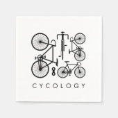 Modern zwart-wit fietspatroon servet (Voorkant)