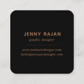 Modern zwart-wit Floral line Art grafisch ontwerp Vierkante Visitekaartje (Achterkant)