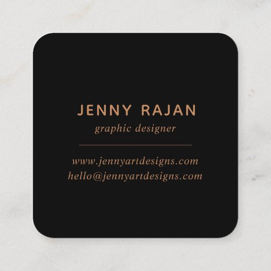 Modern zwart-wit Floral line Art grafisch ontwerp Vierkante Visitekaartje (Achterkant)