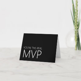 Modern Zwart-wit Football MVP Dank u Bedankkaart
