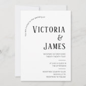 Modern Zwart & Wit Formele Foto Bruiloft Invitati Kaart (Voorkant)