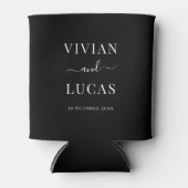 Modern Zwart-wit Formele minimale bruiloft Blikjeskoeler (Voorkant)