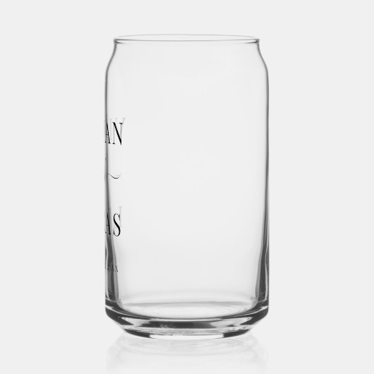 Modern Zwart-wit Formele minimale bruiloft Blikvorm Glas (Links)