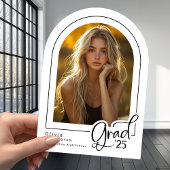 Modern Zwart Wit Foto 2025 Afstudeerder Aankondigi Kaart