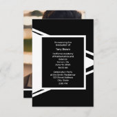 Modern Zwart Wit Foto Afstuderen Aankondiging (Voorkant / Achterkant)