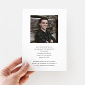 Modern zwart-wit foto Afstuderen Aankondiging