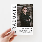 Modern zwart-wit foto Afstuderen Aankondiging