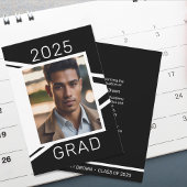 Modern Zwart Wit Foto Afstuderen Aankondiging