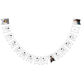 Modern Zwart Wit Foto Afstuderen bunting banner
