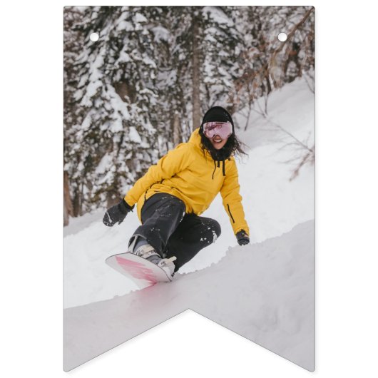 Modern Zwart Wit Foto Afstuderen bunting banner (Eerste vlag)