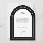 Modern zwart wit foto Afstuderen dank u kaart (Achterkant)