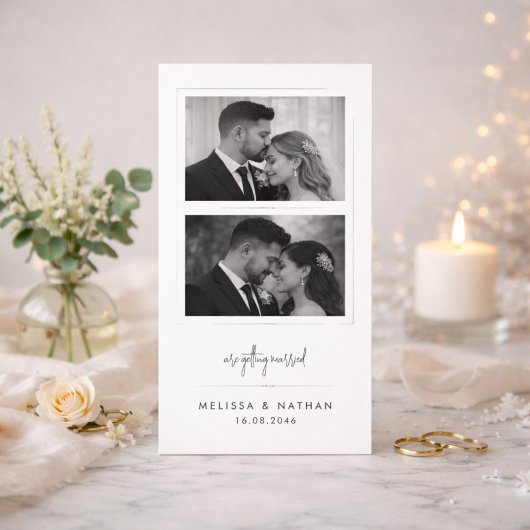 Modern Zwart & Wit Foto Boeklegger Save the Date
