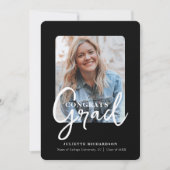 Modern Zwart Wit Foto College Afstudeerfeest Kaart (Voorkant)