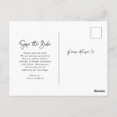 Modern Zwart-wit | Foto De datum opslaan Briefkaart (Achterkant)