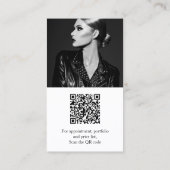 Modern Zwart wit foto qr code logo fotograaf Visitekaartje (Achterkant)