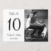 Modern Zwart & Wit Foto Tafelnummer (Achterkant)