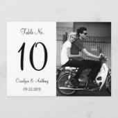 Modern Zwart & Wit Foto Tafelnummer (Voorkant)
