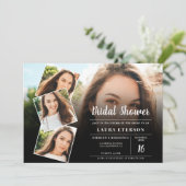 Modern zwart-wit foto-vrijgezellenfeest kaart (Staand voorkant)