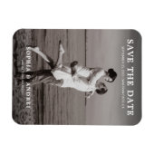 Modern Zwart & Wit Fotobruiloft Sla de datum op Magneet (Horizontaal)