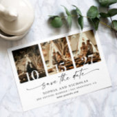 Modern zwart-wit fotocollage - minimalistisch save the date