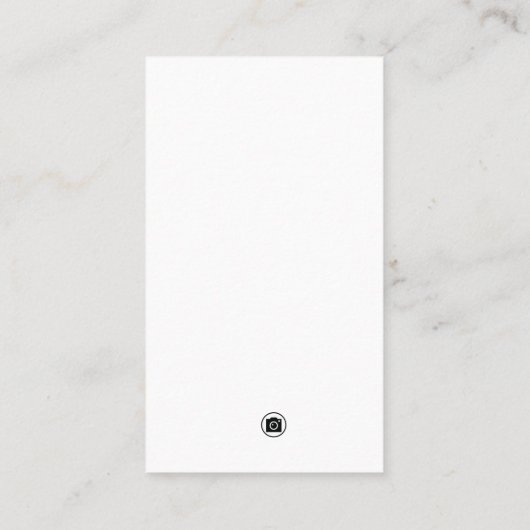 Modern zwart-wit fotografisch script visitekaartje (Achterkant)