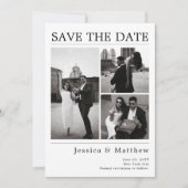 Modern zwart-wit fotokrant Huwelijk Save The Date (Voorkant)