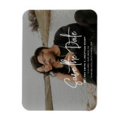 Modern Zwart & Wit Fotoscript Sla de datum op Magneet (Verticaal)