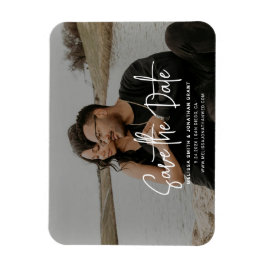 Modern Zwart & Wit Fotoscript Sla de datum op Magneet