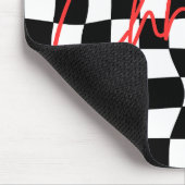 Modern zwart-wit geblokte Kerstmis Muismat (Hoek)