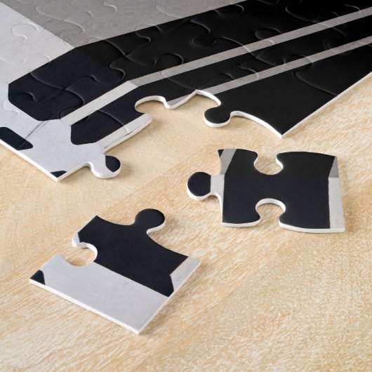 Modern zwart-wit gebouw in Hongkong Legpuzzel (Zijkant)