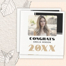 Modern Zwart Wit Gefeliciteerd Afstuderen Foto